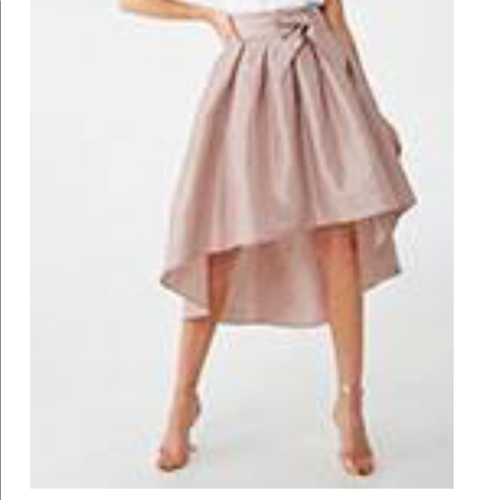Pleated High-Low Skirt